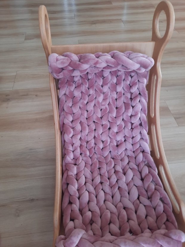 Zamatová pletená vložka do montessori hojdačiek - Farba: 8 modrá tmavá