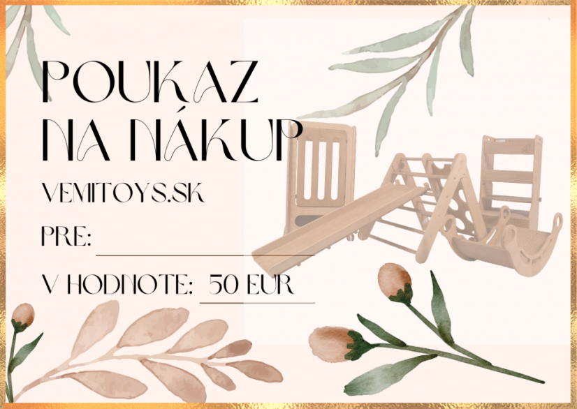 Darčekový poukaz - Suma: 50€